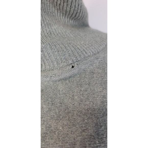 Theory Cashmere Pullover Knit Poncho Sweater Sz Medium Turtleneck Green - Picture 3 of 11